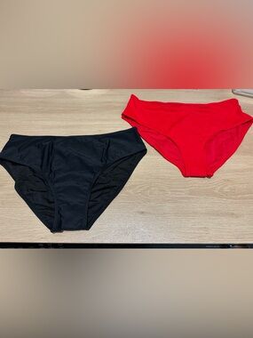 Bundle of 2 XL Classic Bikini Bottoms in Black and Red
